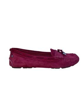 UGG Women’s Red Suede Sheepskin-Lined Tassel Detail Loafers Size 9.5